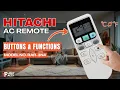 Hitachi AC Remote Buttons Functions Model No RAR-3N4 Heat Pump Remote Guide