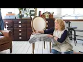 How to make dining chair slipcovers tie on with skirt