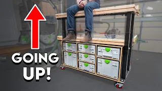 I Built A Lift Top Workbench/Outfeed Table from a Standing Desk!