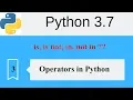 Operators in Python 3 7 Hindi is is not in not in