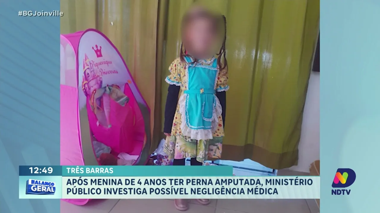 Após menina de 4 anos ter perna amputada, MP investiga possível negligência médica