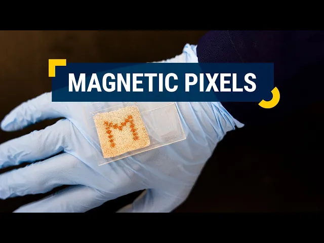 A screen using magnetic pixels stores and displays encrypted images without electronics