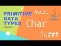 Primitive Data Types Characters