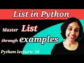 Python Lect 16 Lists in Python Python Tutorials