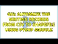 GIS Automate the writing records from csv to shapefile using pyshp module