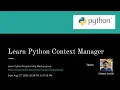 Learn Python Context Manager Learn Python Programming meetup Meetup 11