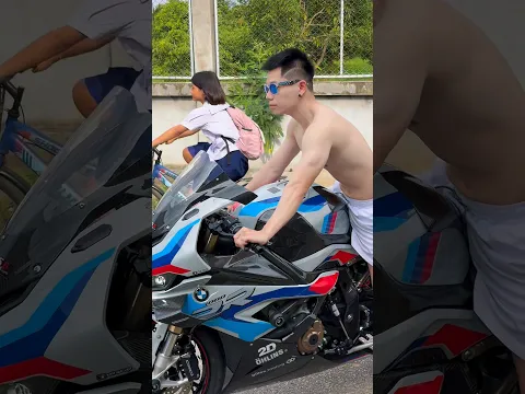 The little child didn't dare look because Bike was making a loud noise.