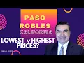 Paso Robles California Realtor reviews What are the low and highest priced real estate listings