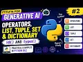 Python Operators and Data Structures Gen AI Full Course Lecture 2 FameWorldEducationalHub