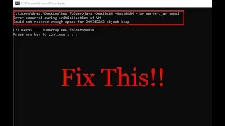 How to fix Minecraft server Could not reserve enough space for object heap Still Works 2026FIX