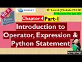 o level python programming chapter 4 part 1 operator expression statement in python