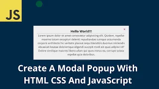 Create A Modal Popup With HTML CSS And JavaScript