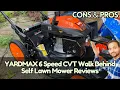 YARDMAX 6 Speed CVT 3-in-1 Self Propelled Lawn Mower Detailed Review