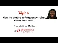 How to create a frequency table from raw data