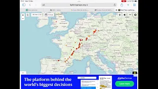 Severe thunderstorm over Europe makes lightningmaps org go Bezirk