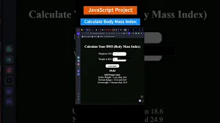 BMI Calculator Tutorial for Beginners HTML CSS JavaScript Project
