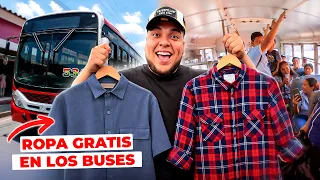 REGALANDO ROPA NUEVA en los BUSES de EL SALVADOR *no lo podían creer* 🤭