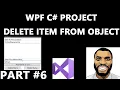 WPF C Delete Item From Object Visual Studio