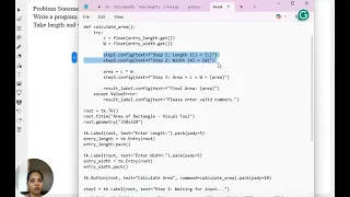 Basic Python Visualize Programming Prog2-Area of Rectangle