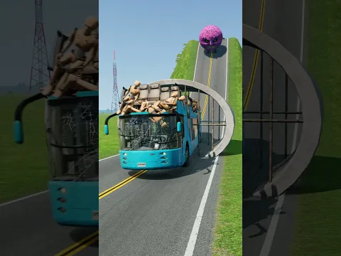 Long Capsule Buses vs Drain Pipe - BeamNG.drive
