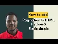 How to add Pagination to HTML Python Flask Fast and Simple