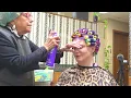 Preview clip - Kat s Roller Set with Plum Purple Hair at Beauty Salon