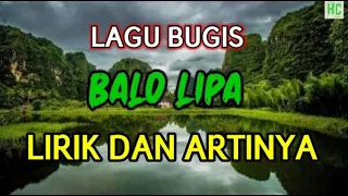 balo lipa lagu bugis lirik dan arti