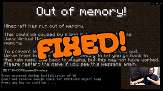 MineCraft Out Of Memory Error Could Not Reserve Enough Space For Object Heap Error Crash On Load