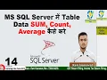 14 MS SQL Server Table Data SUM Count Average sum in sql count in sql average in sql