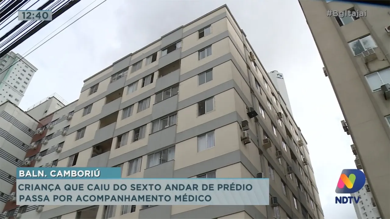 Criança que caiu do sexto andar de prédio de Balneário Camboriú passa por acompanhamento médico