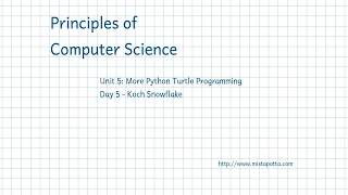 CS Principles - Unit 5 Day 5