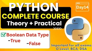 What is Boolean Data Type Bool Data Type in Python Python Complete Course for Beginners - Day14
