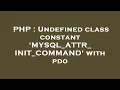 PHP Undefined class constant MYSQL - ATTR