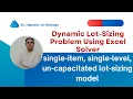 Production Planning Optimization in Excel Solver Linear Programming for Cost Minimization