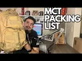 What should I pack for MCT