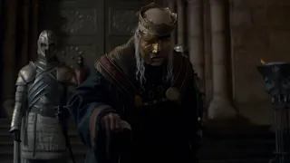  king viserys enters the throne room hotd