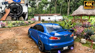 mitsubishi lancer evolution x forza horizon 5 thrustmaster t300rs gameplay
