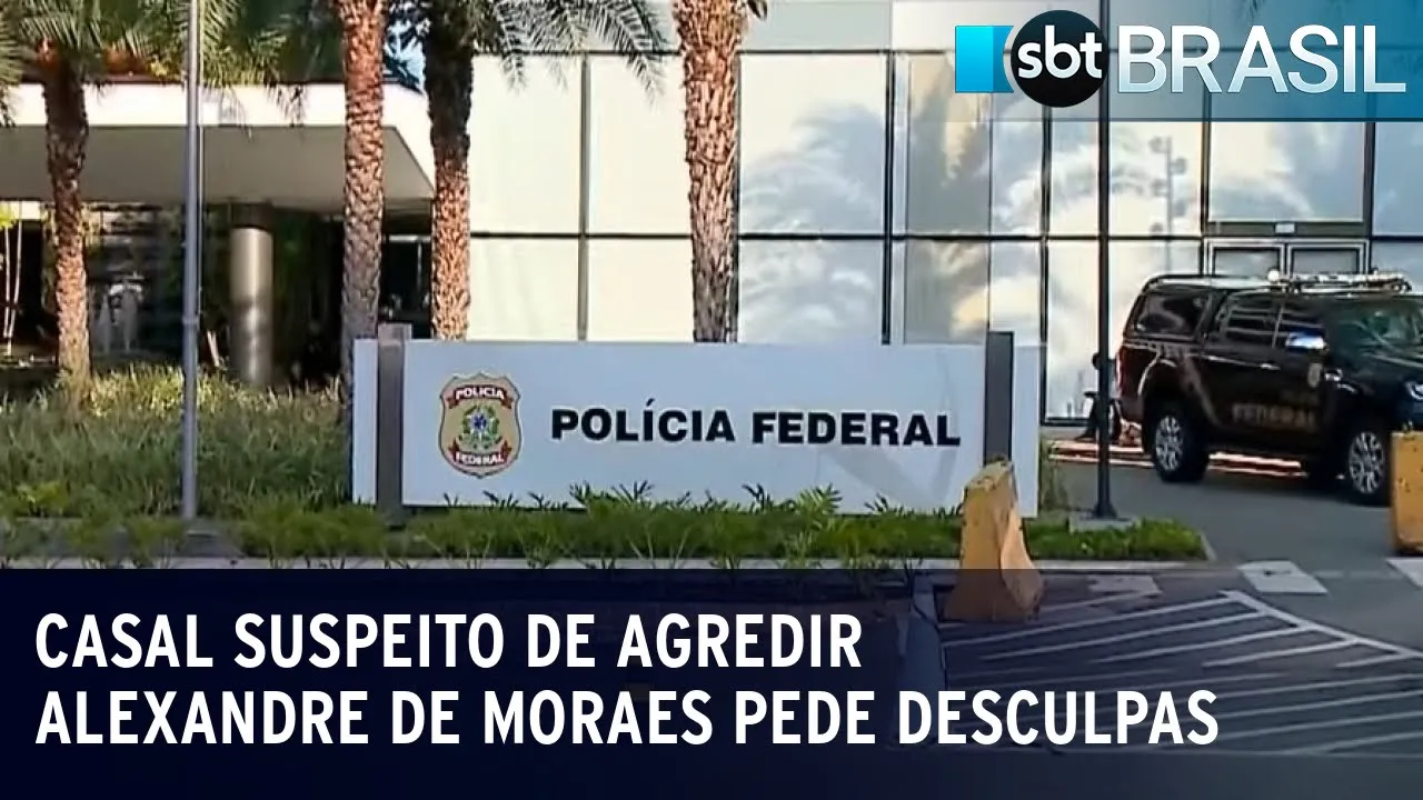 Casal suspeito de agredir Alexandre de Moraes pede desculpas | SBT Brasil (17/07/23)