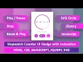 Stopwatch Counter UI Design with Animation In HTML CSS JAVASCRIPT JQUERY Countdown Timer