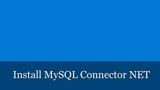 Install MySQL