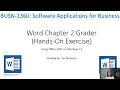 Word Chapter 2 Grader Hands-On Exercise