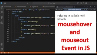 Mousehover and Mouse Out event in JavaScript Events in JS JavaScript Tutorial in Hindi Part 51