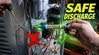 Safe Capacitor Discharge with the Supco Mag Jumper Pen LED Indicator Demo UPDATED