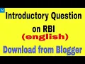 Introductory Question on RBI Introductory Question on Bank