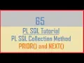 Tutorial 65 PL SQL Collection Method PRIOR NEXT