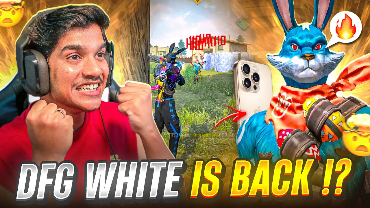 DFG WHITE 😈 MOBILE LEGEND 👑 IS BACK 🔥 | 1v4 ONLY RED | FREE FIRE TELUGU #dfg #freefire
