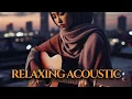Download Lagu Soulful Acoustic Guitar Melodies by a Hijab-Clad Artist in a Serene Sunset Garden Setting