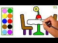 How to Draw Table DRAW Table COLORING PAGES FOR KIDS TABLE Color Kids Art
