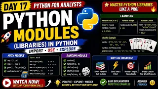 Day 17 Python Modules Libraries Explained Math Module Random Module Import in Python