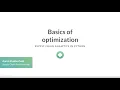 Python Tutorial Basics of optimization